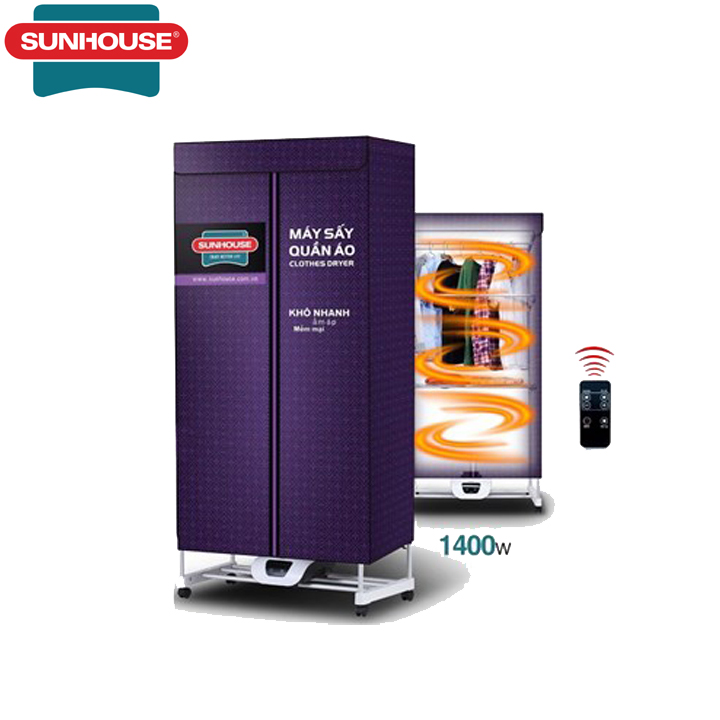 Tủ sấy quần áo Sunhouse SHD2707 - Máy sấy quần áo Sunhouse, Công suất 1500W, sấy tối đa 15kg quần áo, Màn hình cảm ứng, Điều khiển từ xa, Đèn UV diệt khuẩn, Khử mừi hiệu quả, lưu giữ hương thơm, bảo hành 12 tháng toàn quốc