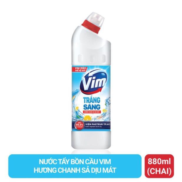 (TẶNG nxv 600g) ComBo 2 Chai tẩy bồn cầu và nhà tắm Vim 880ml Trắng Sáng Hương Chanh Sả