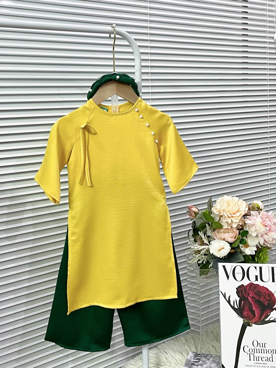 Áo dài trẻ em #bộ áo dài lụa ngọc cho bé # thời trang trẻ em