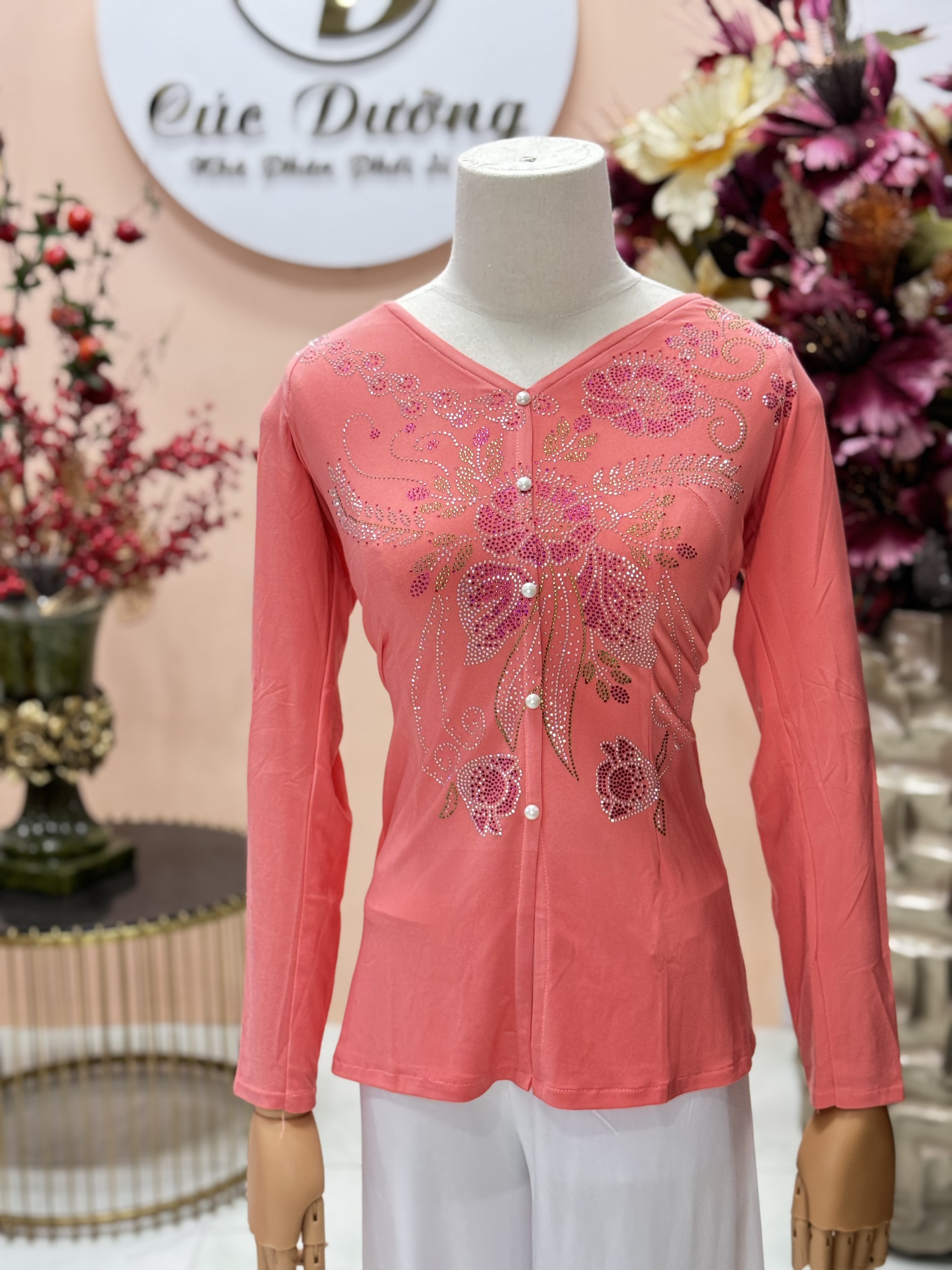 Ba Ba Top (Pants Not Included) with Stone Embellishments and Cotton Trim New 2026