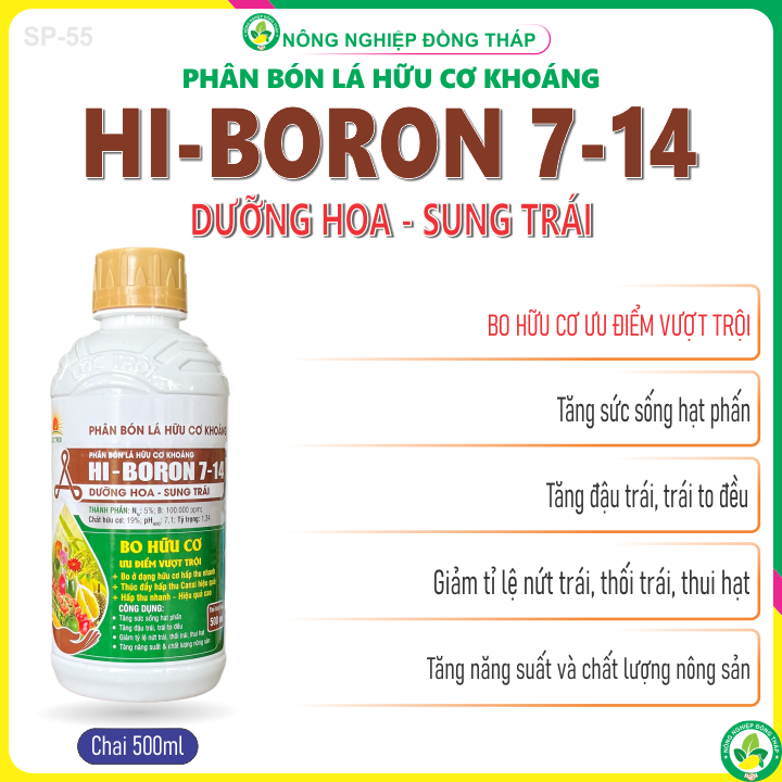 Phân bón lá hi-boron 7-14 bo hữu cơ