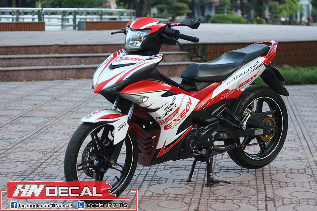 Tem Trùm Exciter 150 Trắng Đỏ Exedy