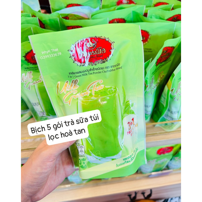 Trà sữa hoà tan Chatramue Thái xanh Thái đỏ Bịch 5 gói