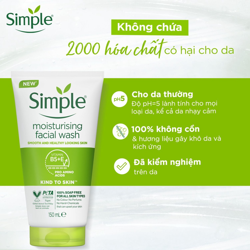 Gel Rửa Mặt Simple Dành Cho Da Nhạy Cảm 150ml