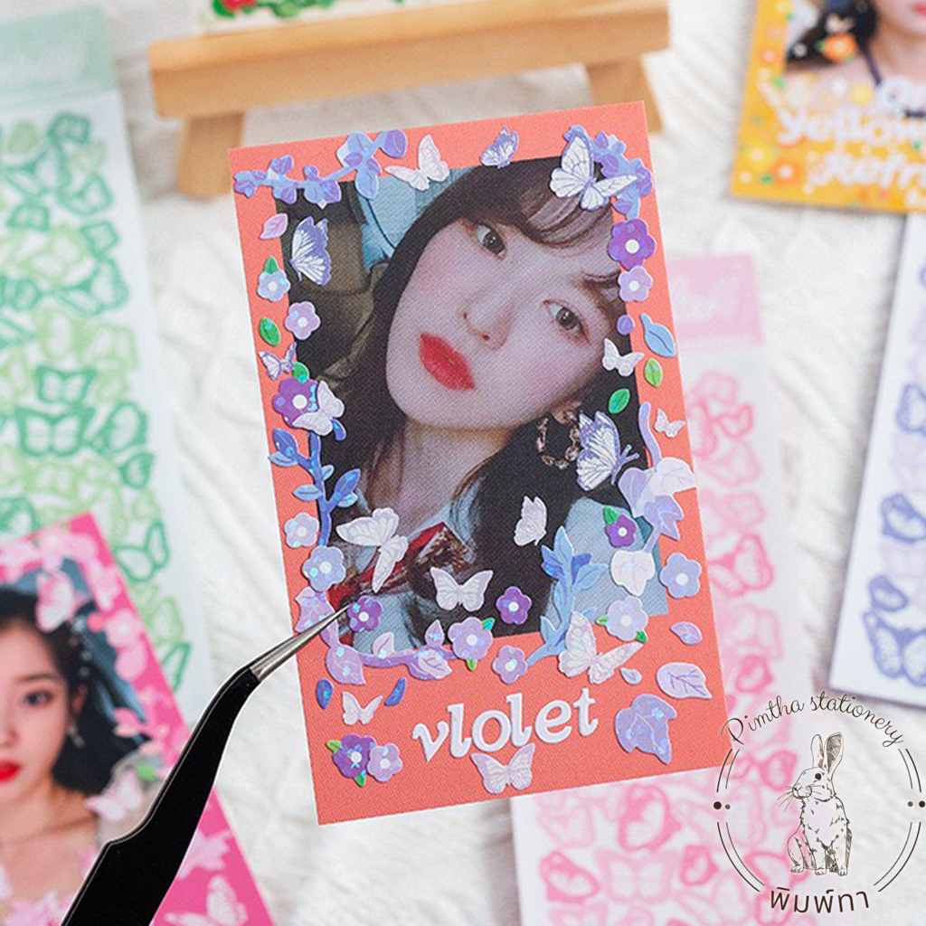 Sticker dán trang trí toploader, bulletjournal hình bướm
