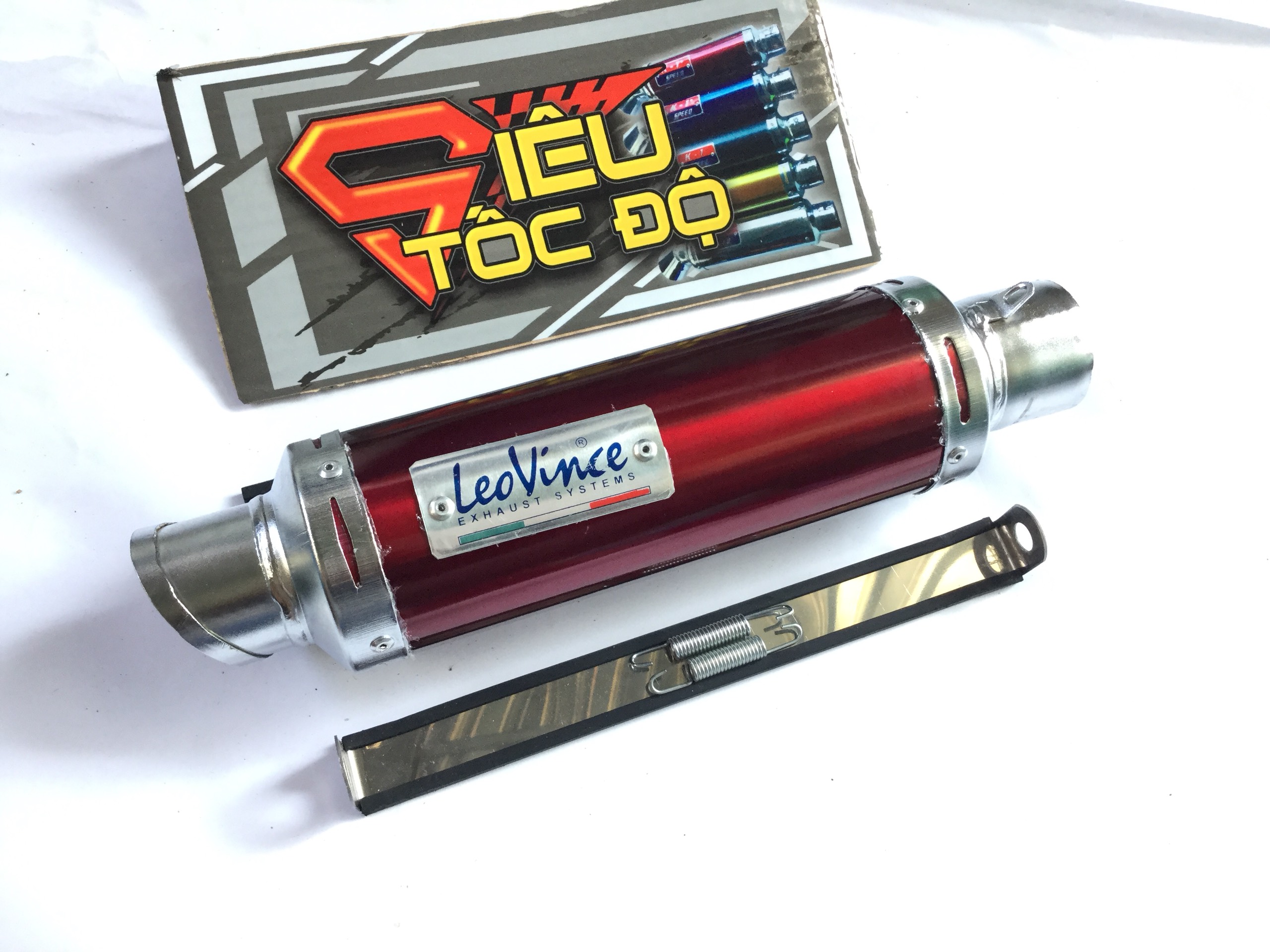Pô leovince đỏ full pass treo lò xo - Mã giá lon không bao gôm cổ