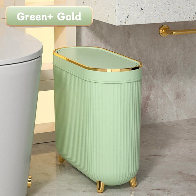 New 12L Luxury Press Trash Can with Foot For Bathroom For Kitchen