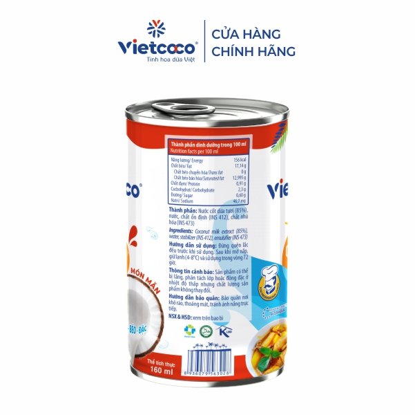 Nước cốt dừa tươi Vietcoco 160ml - Món mặn
