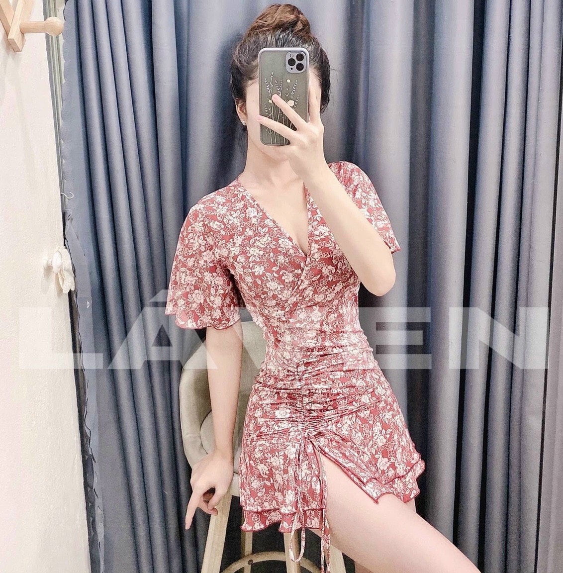 jum nử hoa nhí 2 màu y hình