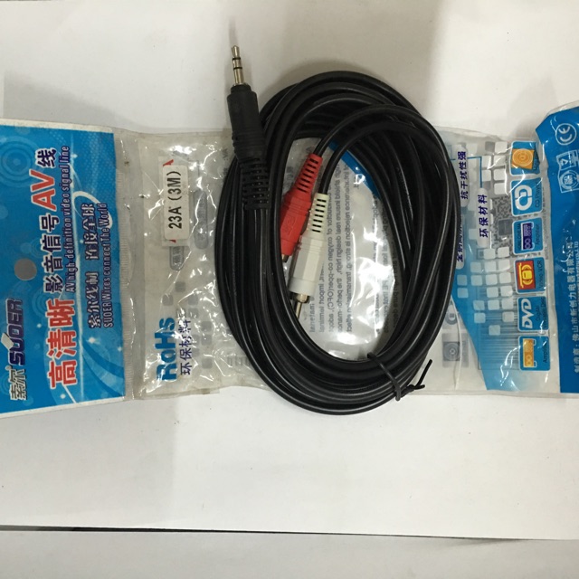 Dây loa 35mm ra 2 đầu AV (3m)