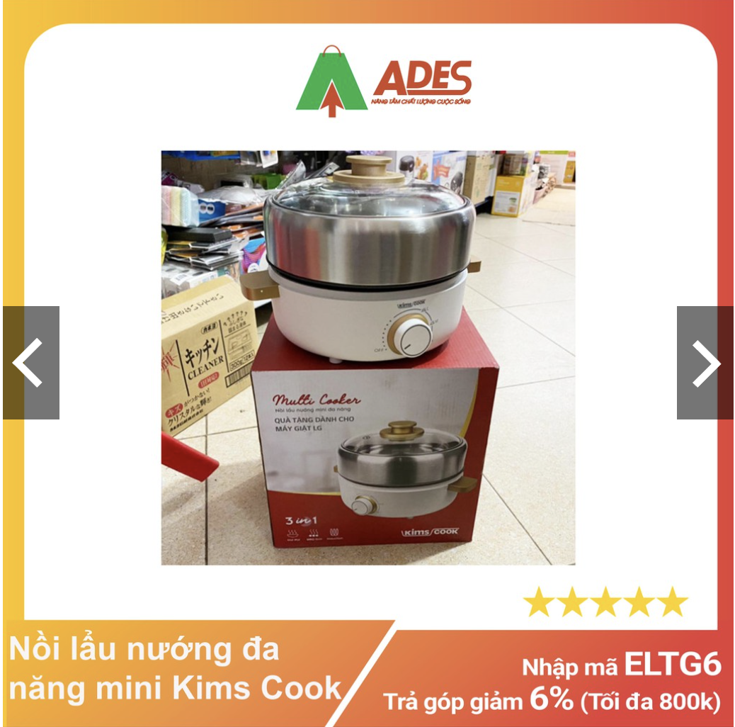 Nồi Lẩu Nướng Đa Năng Mini Kims Cook MC520I - Bảo Hành Chính Hãng 12 Tháng