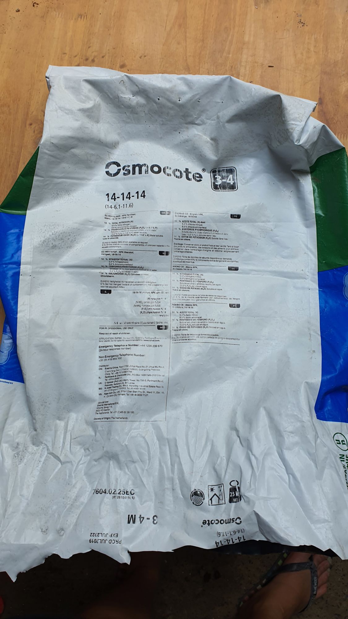 Phân tan chậm NPK 14 14 14 Oscomote NK Mỹ