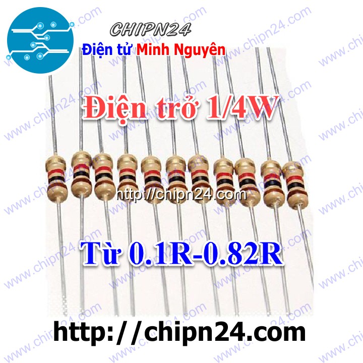 Điện trở 1/4w 5% (0.1r 0.15r 0.22r 0.33r 0.47r 0.5r 0.68r 0.75r 0.82r) - [chọn loại]