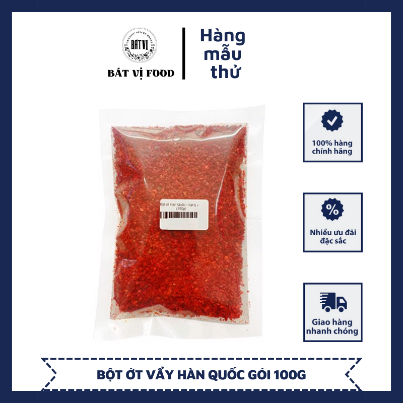 Ớt bột hàn quốc gói 100g - nhỏ gọn tiện dụng