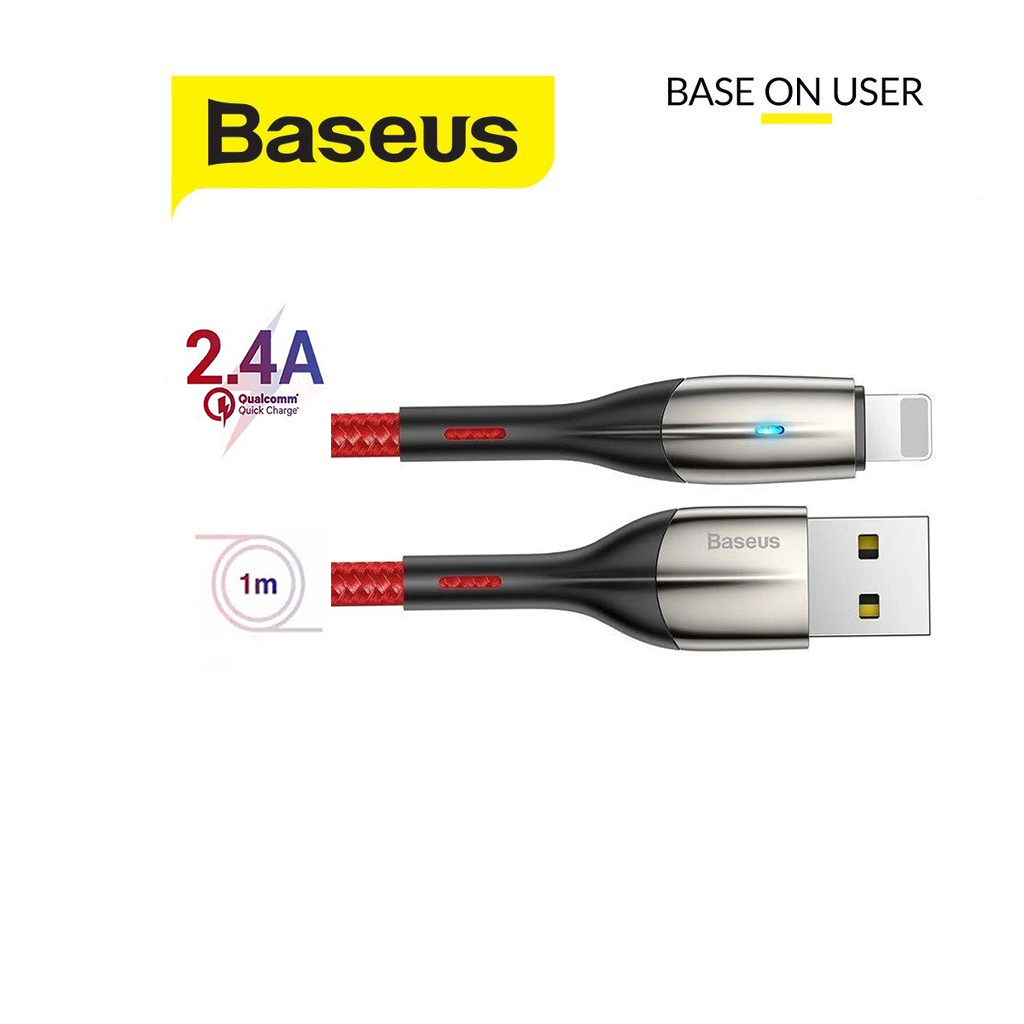 Cáp sạc Baseus Horizontal Data Lightning và truyền dữ liệu tốc độ cao cho iPhone/ iPad dài 1m/2m