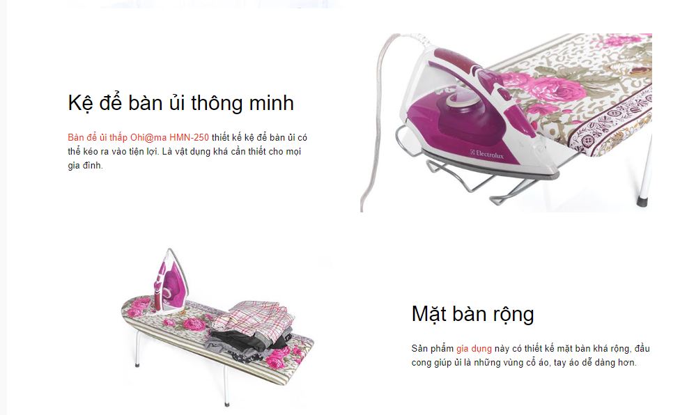 Bàn Để Ủi Thấp OHI@MA HMN-250