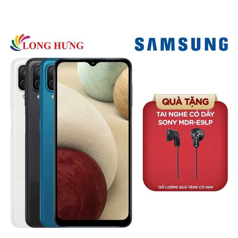 Điện thoại Samsung Galaxy A12 2021 (4GB/128GB) - Hàng chính hãng - Hàng chính hãng - Màn hình 6.5inch HD+ Bộ 4 Camera sau, pin 5000mAh, cảm biến vân tay tích hợp nút nguồn