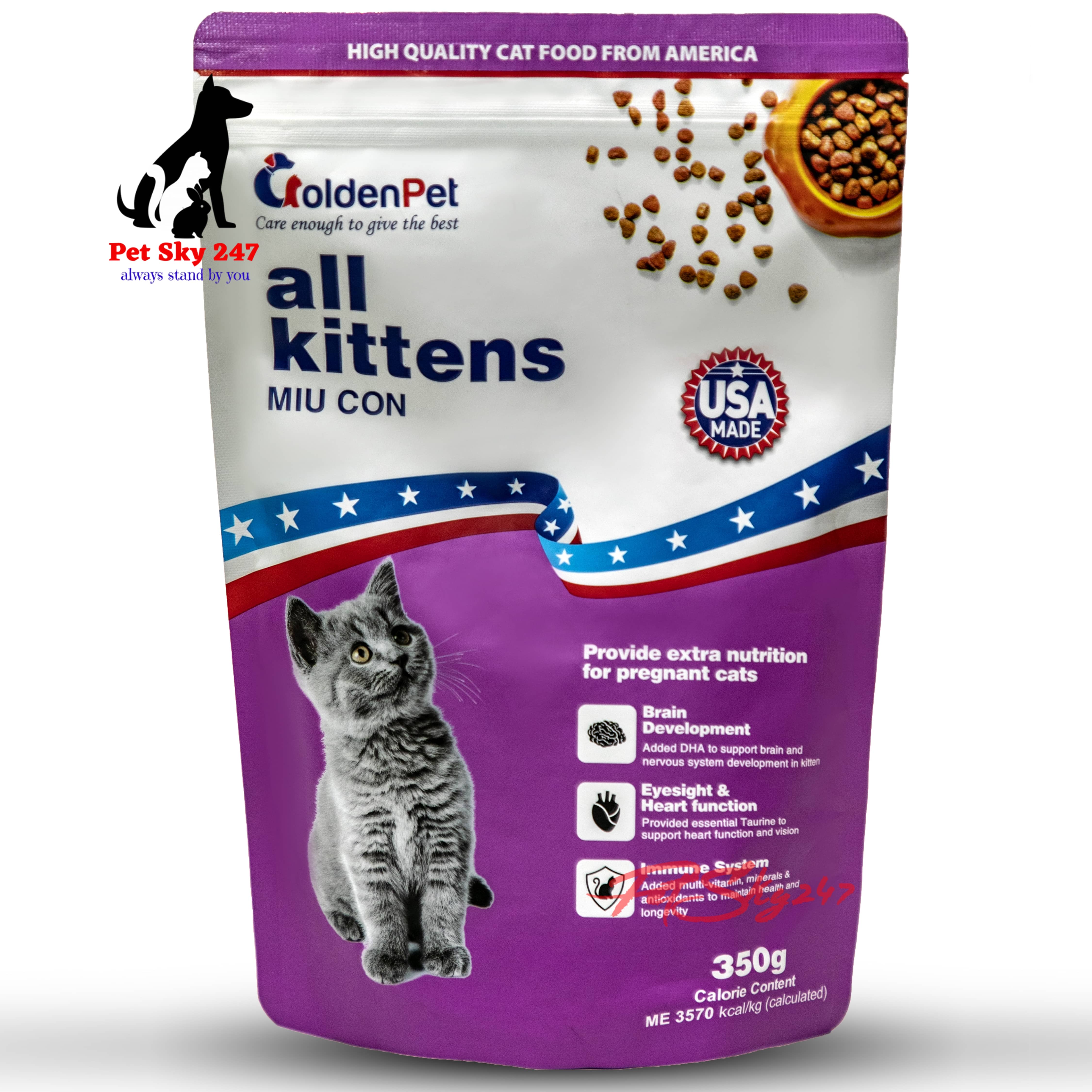 [HCM]Thức Ăn Hạt Golden Pet Cho Mèo Con Gói 350 Gram