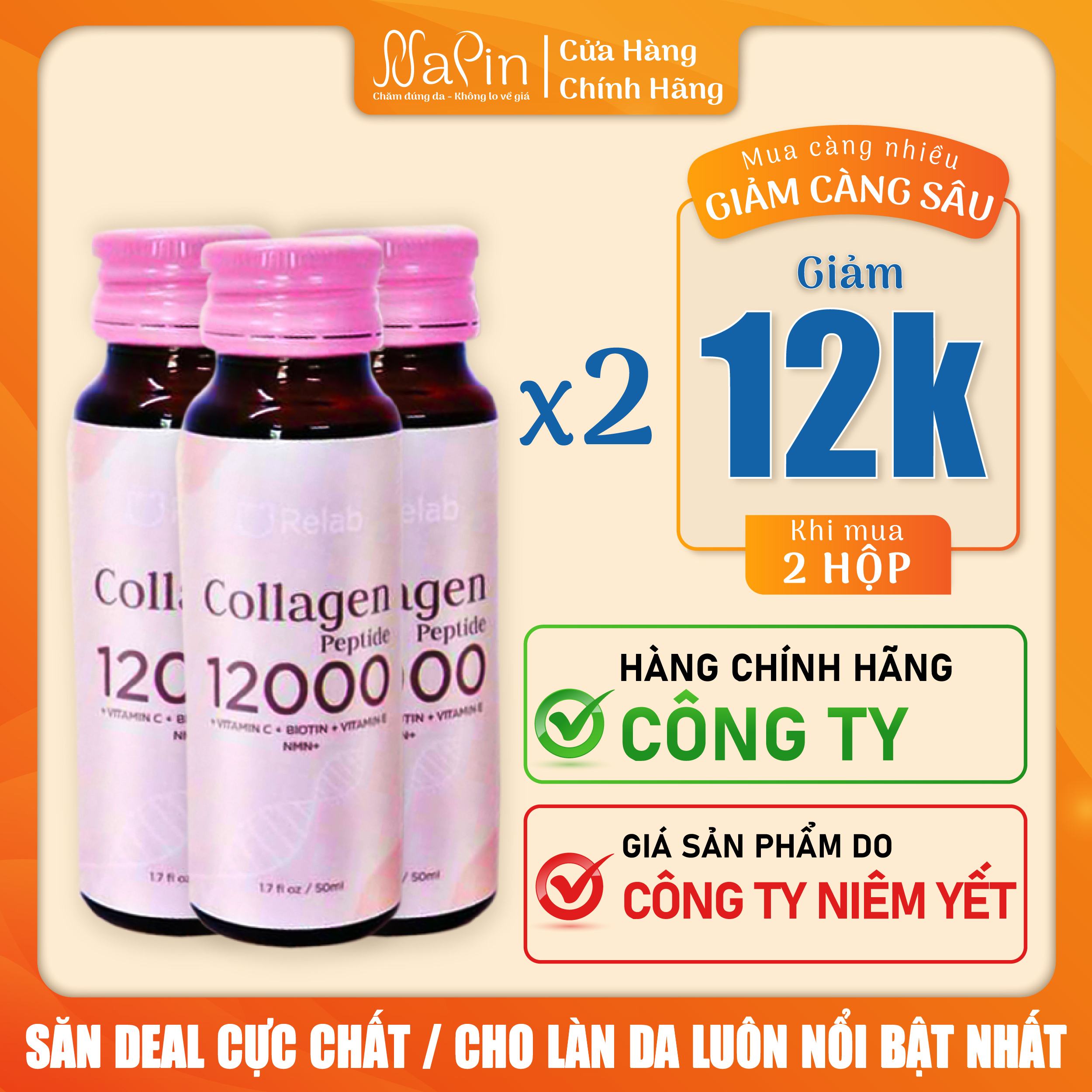 Collagen Relab 12000 peptide giúp làm đẹp da, hỗ trợ tăng cường sức ...