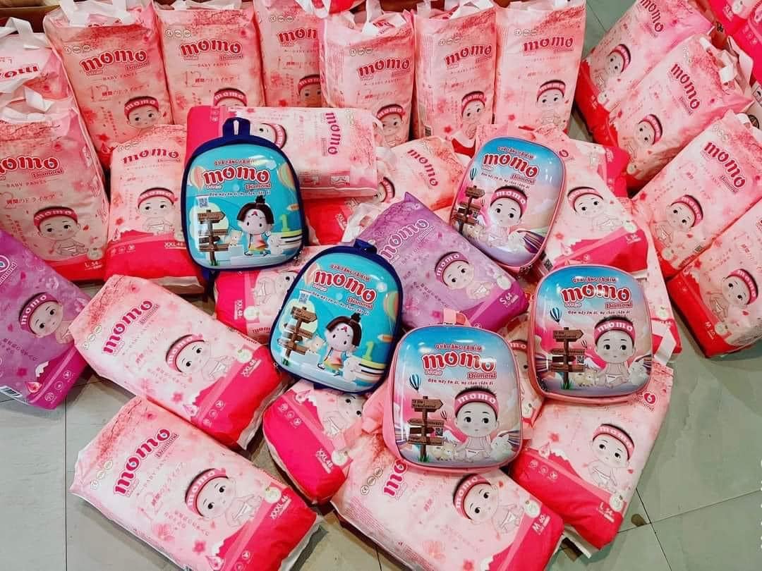 [Bao Ưng] Bỉm Tã Dán/Quần Momo Diamond Cao Cấp Đủ Size (Tinh Chất Hoa Anh Đào)