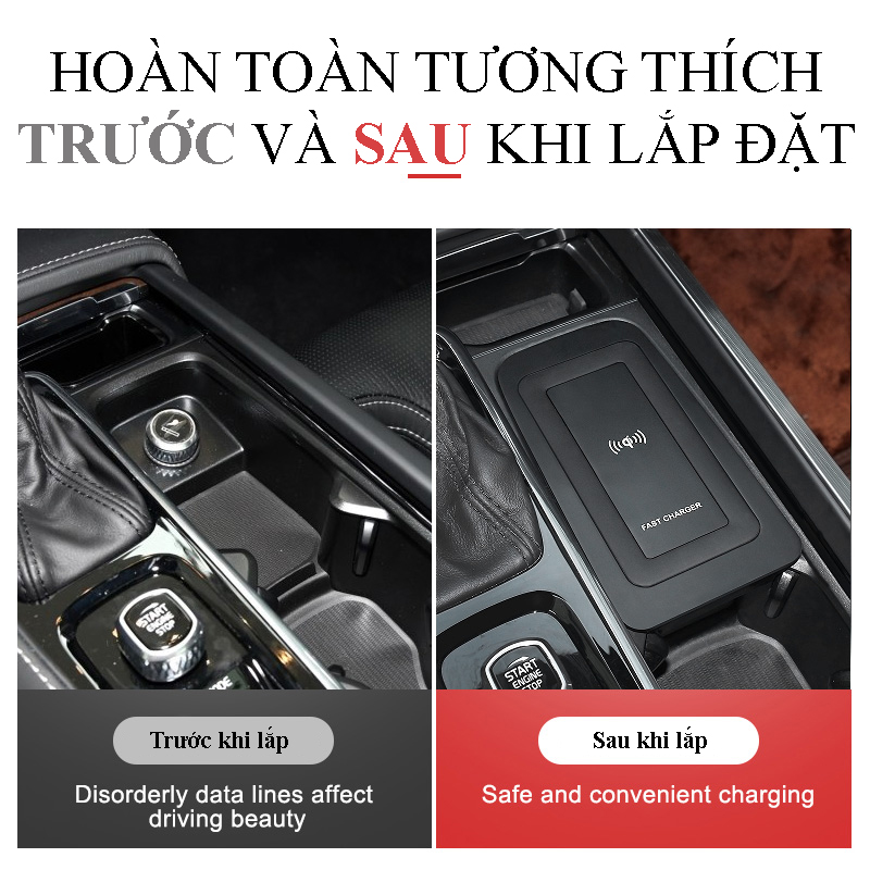 [HCM]Sạc không dây cho xe Volvo ( sạc nhanh )