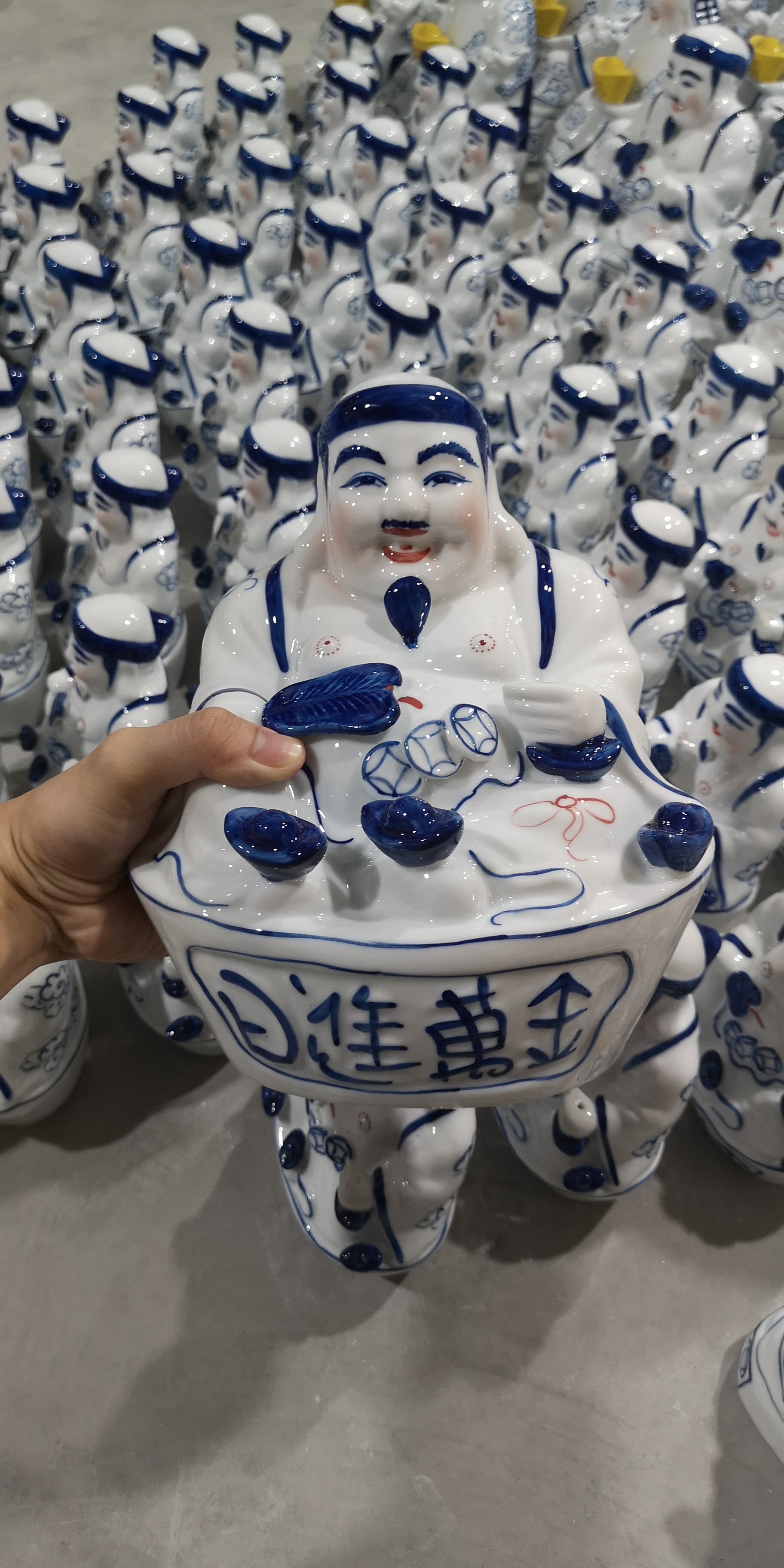 Tượng Thần Tài Thổ Địa gốm sứ Bát Tràng (Đôi)