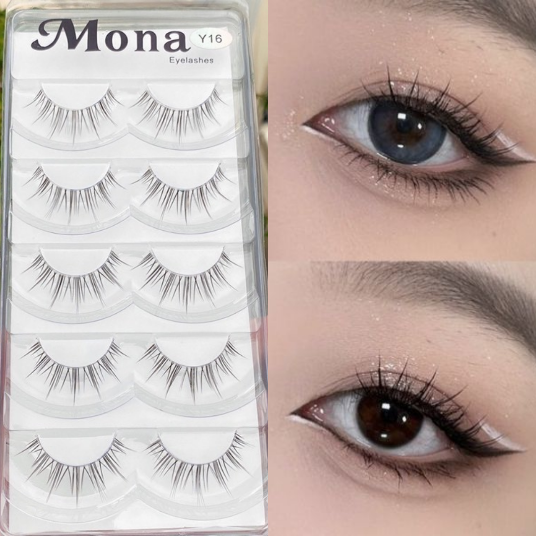 Lông mi giả gân trong, mi gân trong mona cao cấp 5 cặp tự nhiên