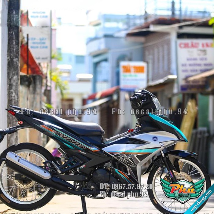 Tem rời EX 150 MX đen bạc (P)