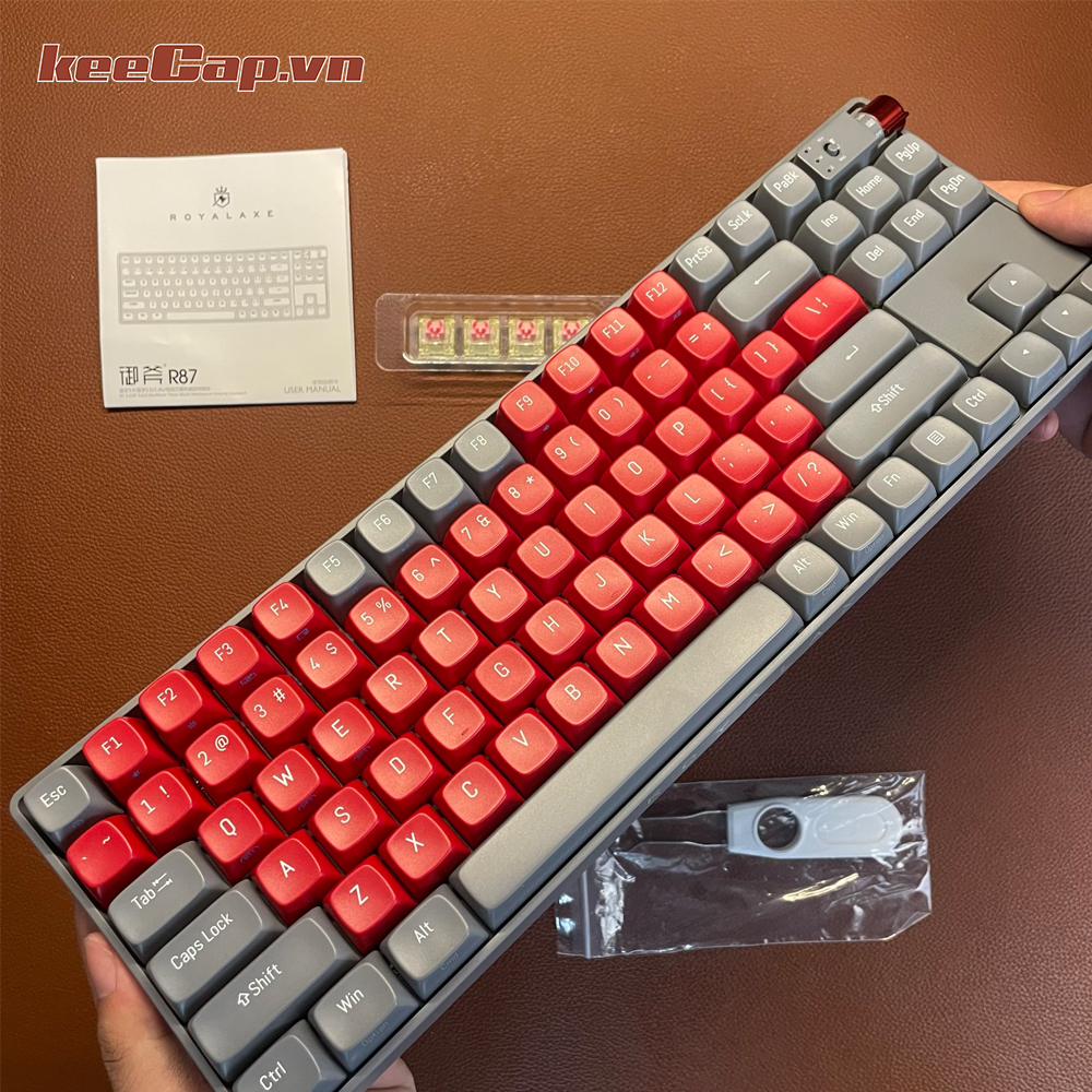 [KEECAP] Royal AXA r87 dark night Red Rose (3 mode - 87 keys-hotswap)