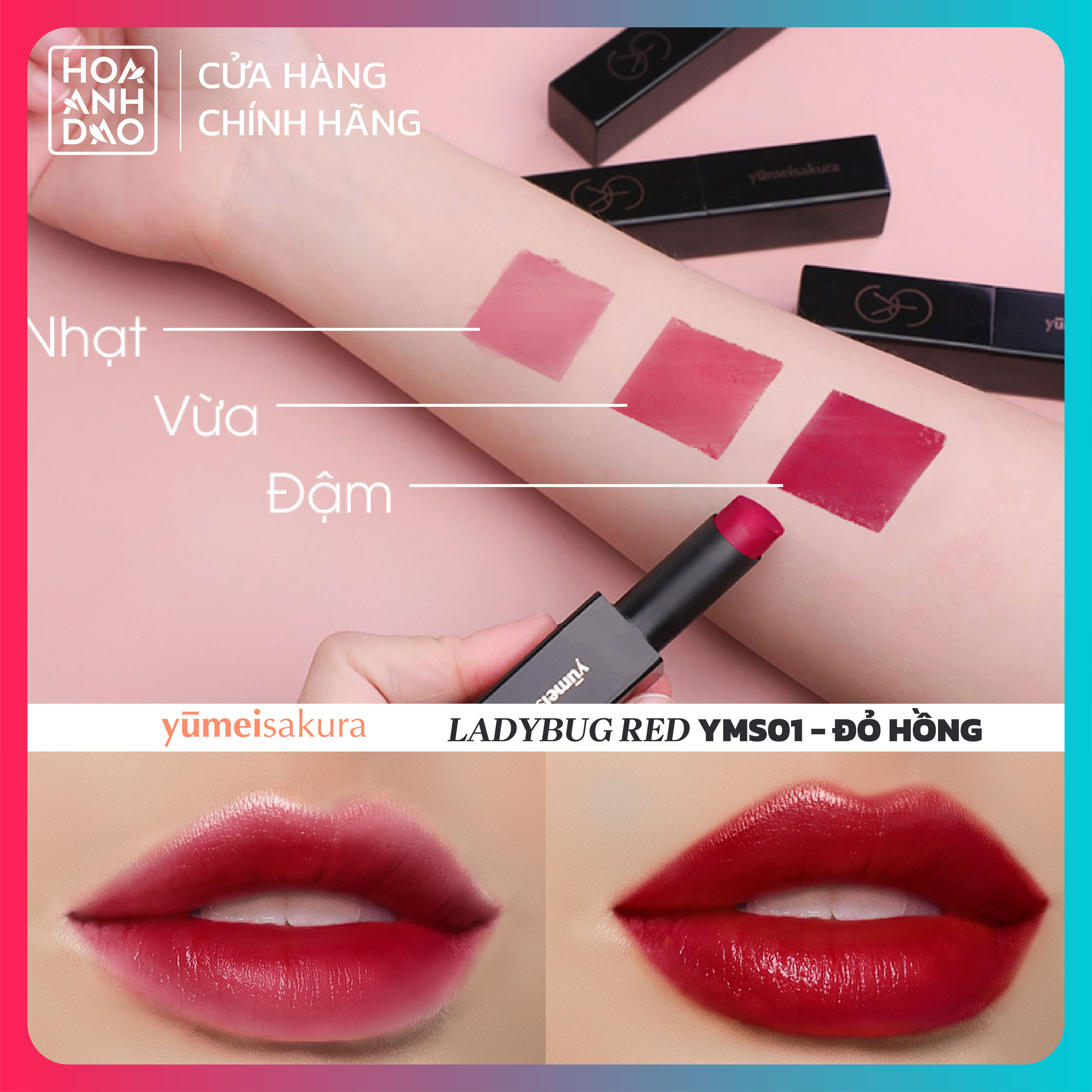 Son Dưỡng Collagen Yumeisakura - Đỏ hồng - Ladybug Red - YM01
