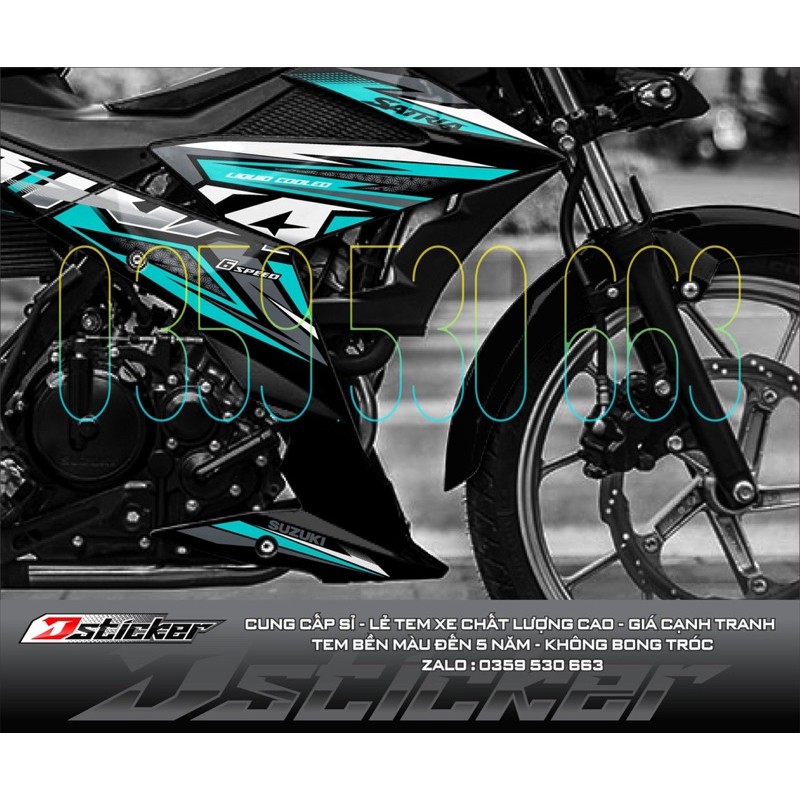 Tem rời Satria xe đen - tem xanh ngọc - hot 2021