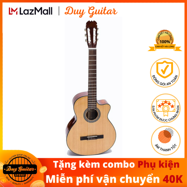 Đàn guitar classic DGCG-100J gỗ Hồng Đào solid, cho âm thanh trầm ấm trữ tình, cần đàn thẳng, action thấp êm tay, tặng combo phụ kiện dành cho bạn mới tập Duy Guitar