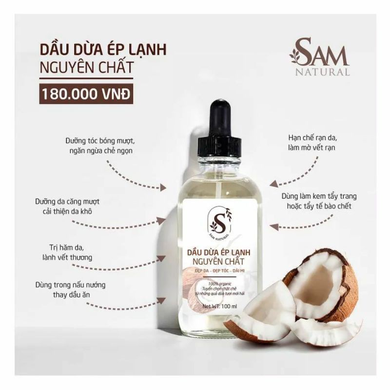 DẦU DỪA ÉP LẠNH NGUYÊN CHẤT SAM NATURAL