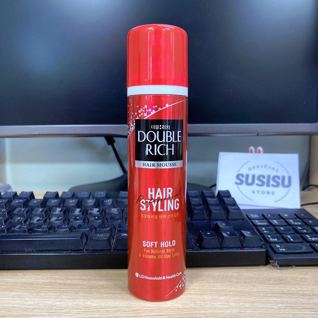 Double rich hair spray long lasting hold glue dispenser 170ml/double strong mousse styling cream soft hold 150ml