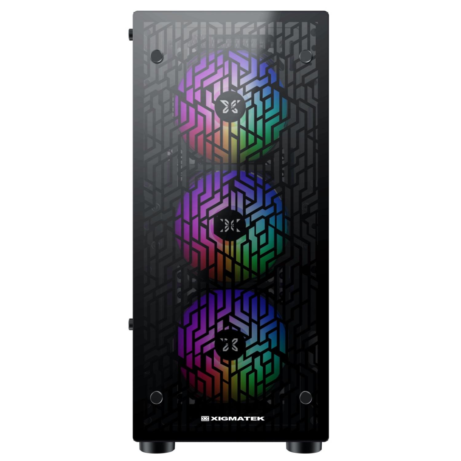 Vỏ case máy tính XIGMATEK NYA 3F ( 2 mặt kính cường lực, main Atx, 3 fan RGB)