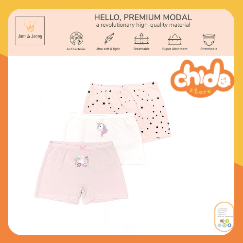 [Có sẵn] [Chính hãng] Set 3 quần chip đùi cao cấp BG jam&Jenny