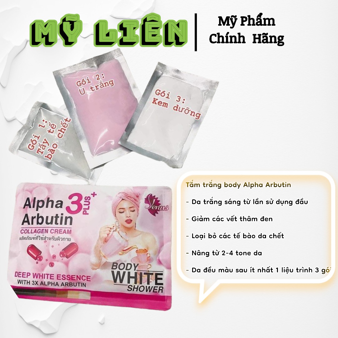 Set tắm trắng dưỡng da 3in1 Alpha Arbutin Thái lan