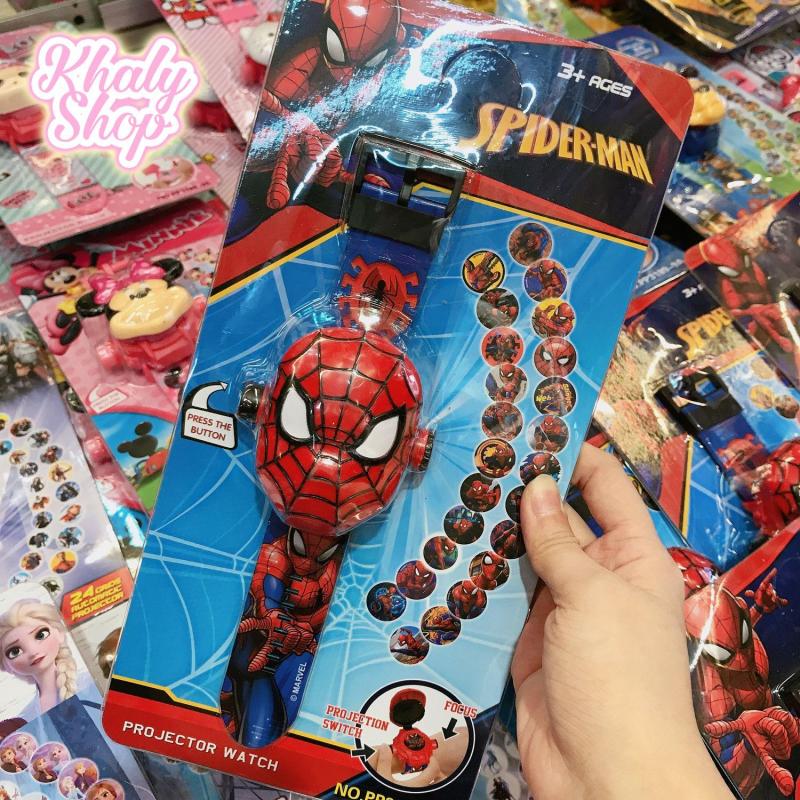 Nơi bán Đồng hồ điện tử đeo tay chiếu ảnh hình người nhện Spiderman nổi 3D cho trẻ em bé trai màu đỏ siêu hot - 24NDH3DSPM