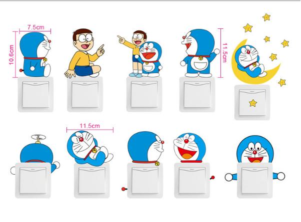 Decal dán Công Tắc Đèn - Hình Doremon