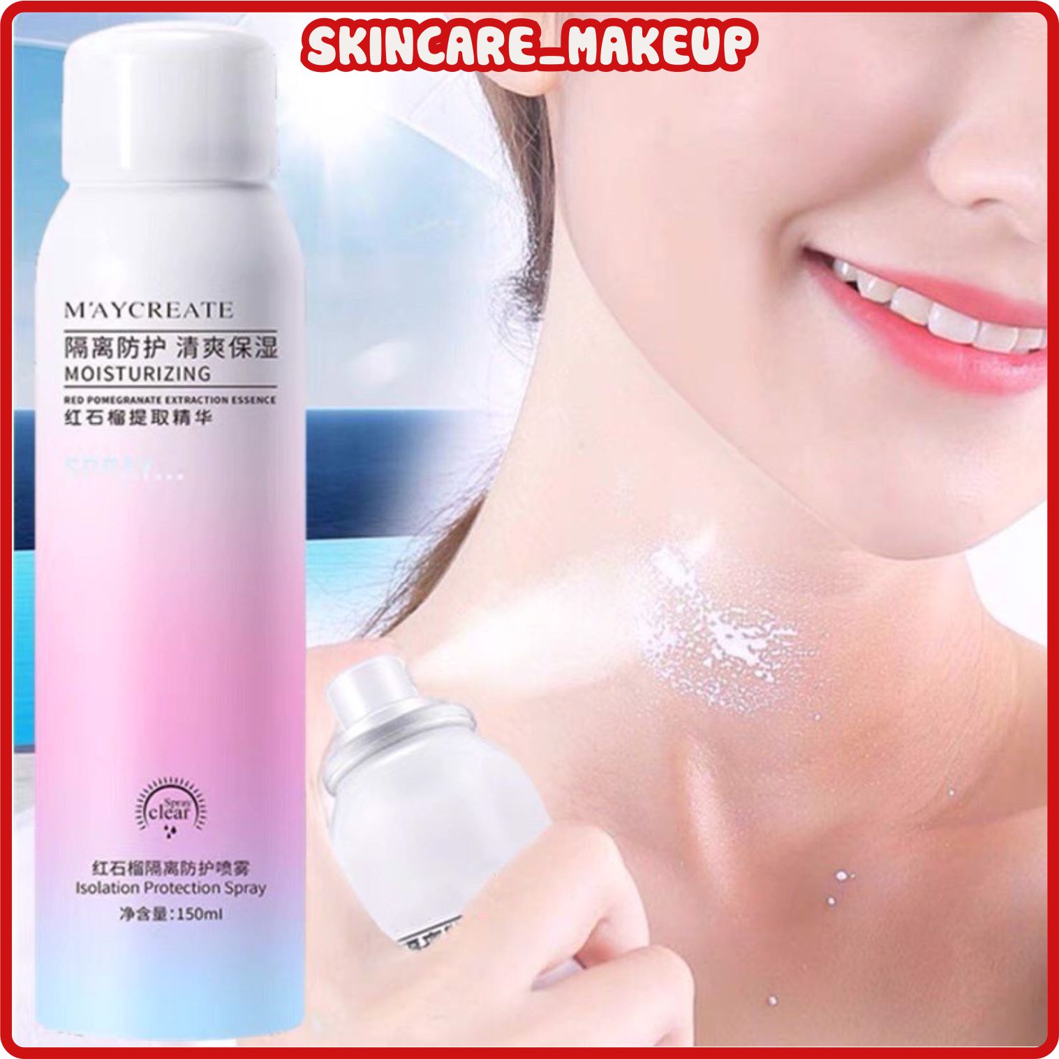 Xịt Chống Nắng Dưỡng Trắng Da MayCreate Moisturizing 150ml