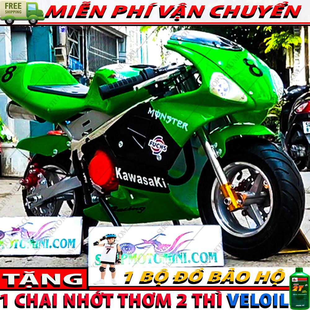 Mua Moto mini ruồi 50cc ( Bản có 2 đèn LED + 2 ống bô độ cực ngầu ) | Cào cào 2 thì gắn máy cắt cỏ chạy bằng động cơ xăng pha nhớt
