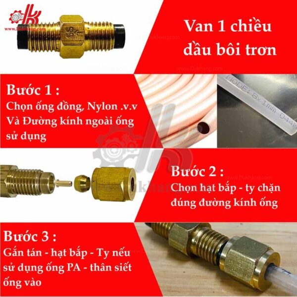 Van 1 chiều bơm dầu bôi trơn taiwan