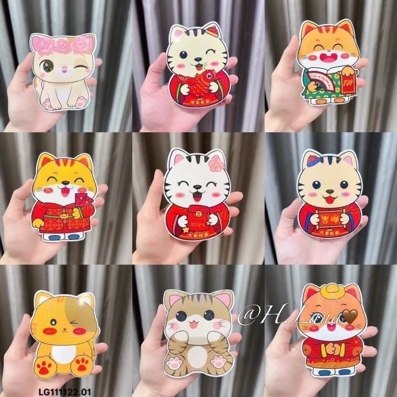 Bao lì xì tết giá rẻ 2023 phản quang hình hoạt hình đáng yêu, lì xì con mèo, bao lì xì hoạt hình chibi 3D mẫu năm 2023, lì xì hình thú cute, lì xì 12 con giáp