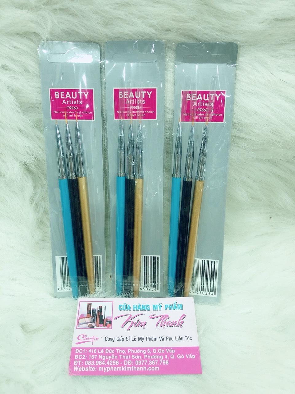 Cọ vẽ móng (cọ tóc) bộ 3 cây