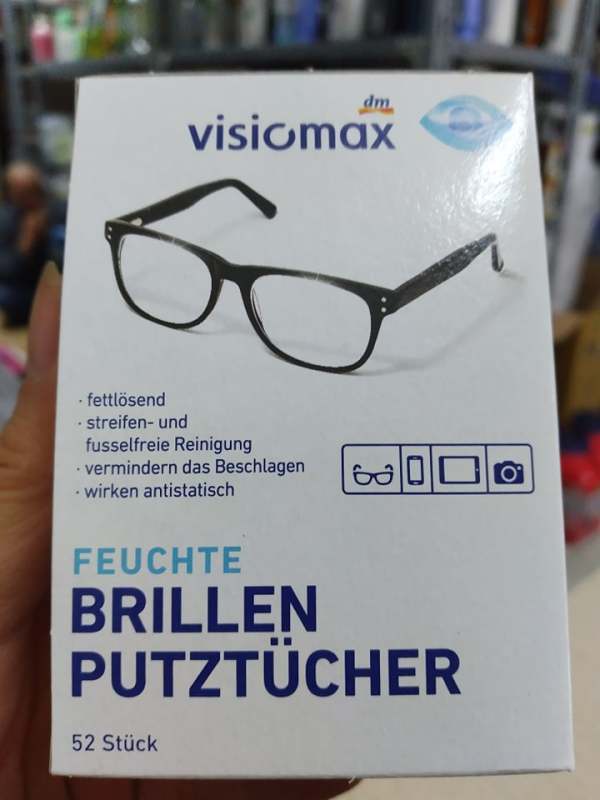 VISIOMAX- hộp 52 tờ giấy lau mắt kính, màn hình điện thoại, laptop, lens máy ảnh, hàng Đức chính hãng