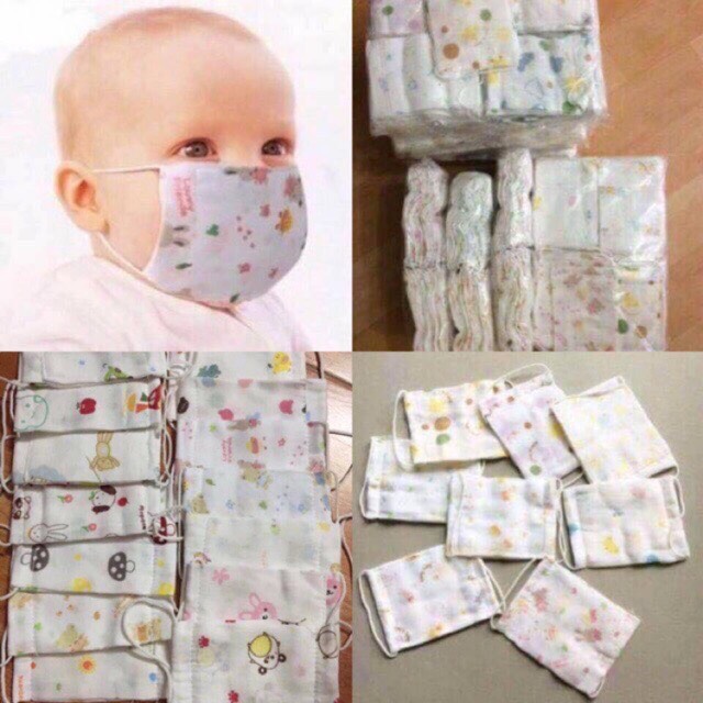 SET 2 Khẩu trang vải xô cho bé