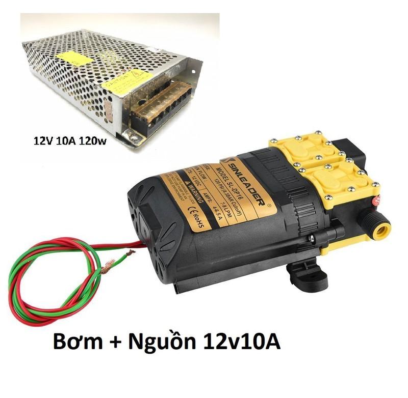 Máy rửa xe đôi mini áp lực mạnh kèm nguồn 12v