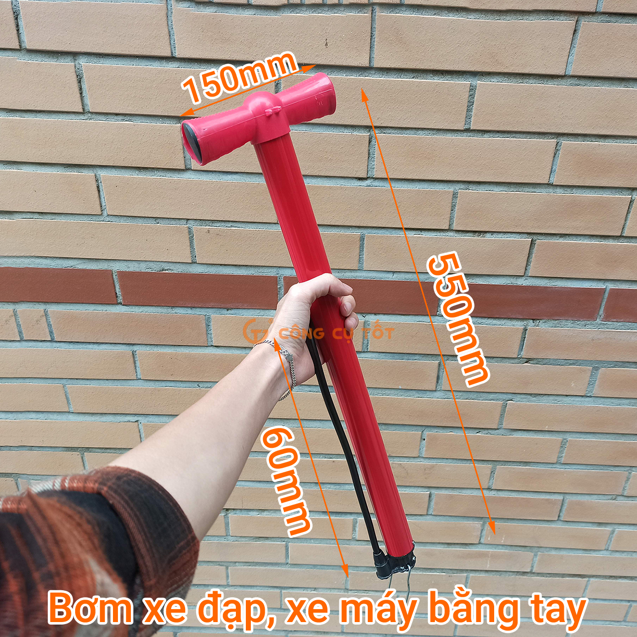 Bơm xe đạp, xe máy bằng tay ống bơm Φ4x53cm