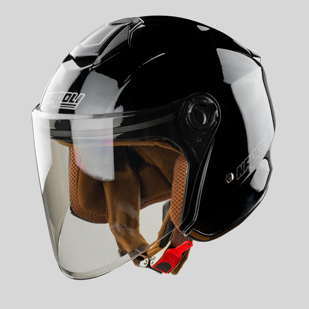 NÓN BẢO HIỂM 3/4 có kính, NAPOLI N039A, lót nâu