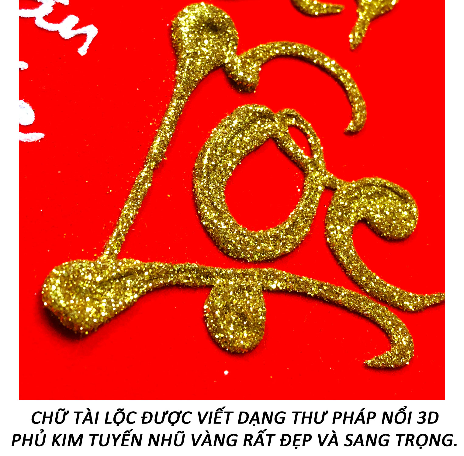 Tranh treo tường - Bộ Thư Pháp Phúc Lộc Thọ 01 - Tranh Minh Hiền (Khung gỗ - KT 30 x 30cm)